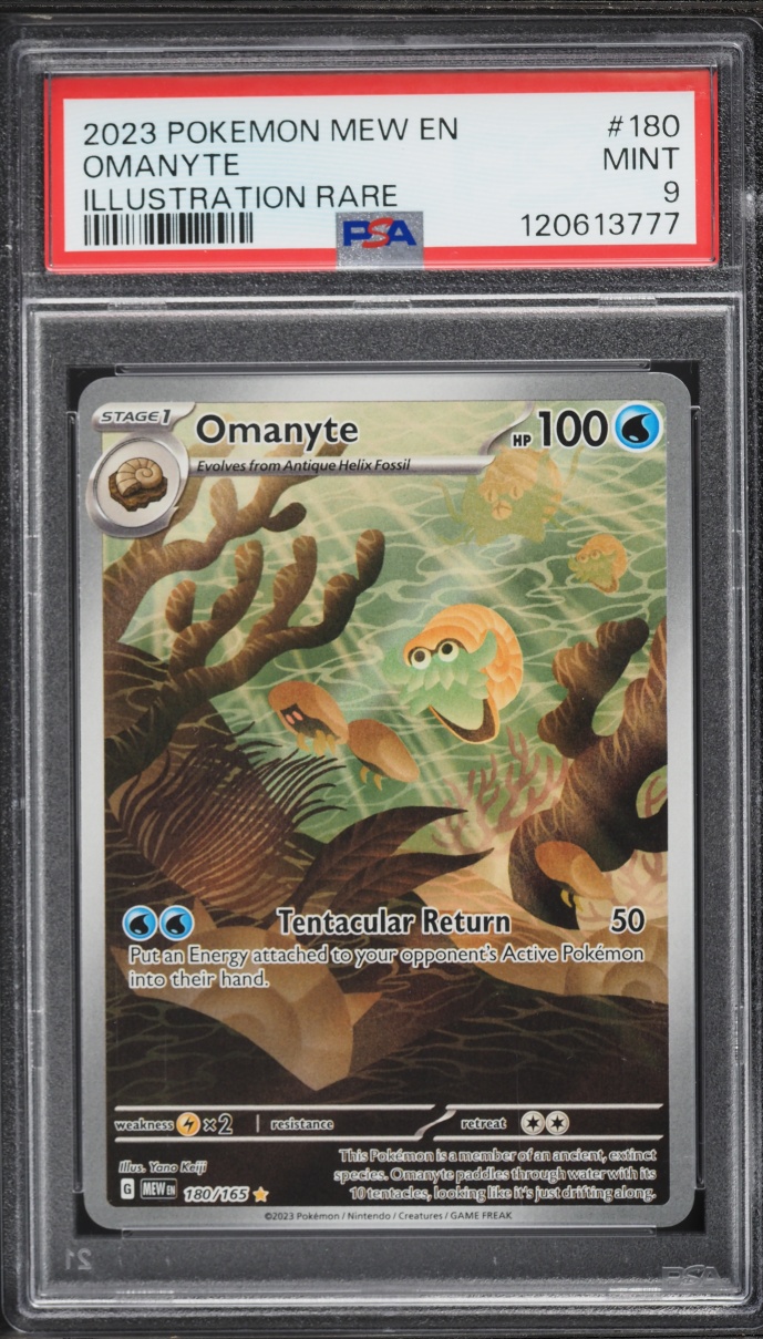 2023 Pokemon Scarlet & Violet 151 IR Omanyte #180 PSA 9 MINT