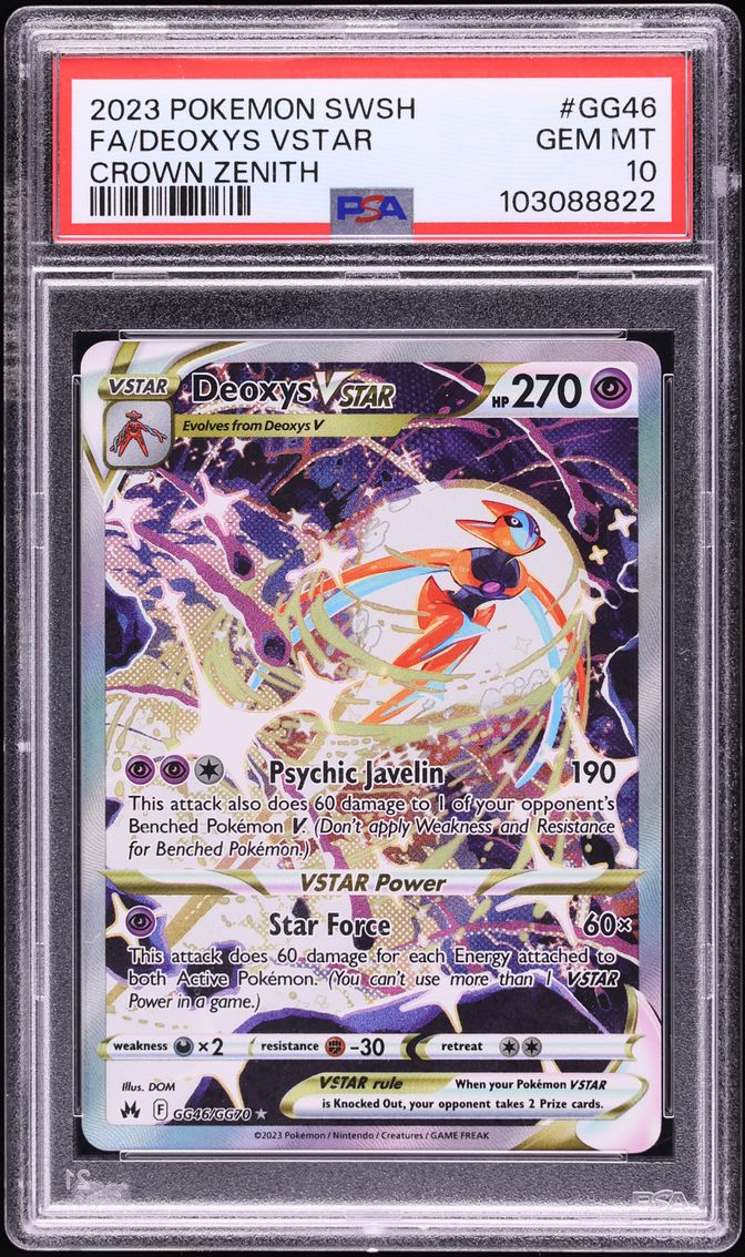 2023 Pokemon Sword & Shield Crown Zenith Alt Art Deoxys VSTAR #GG46 PSA 10 GEM MINT