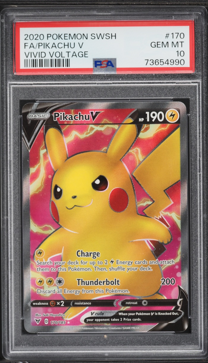 2020 Pokemon Sword & Shield Vivid Voltage Full Art Pikachu V #170 PSA 10 GEM MINT