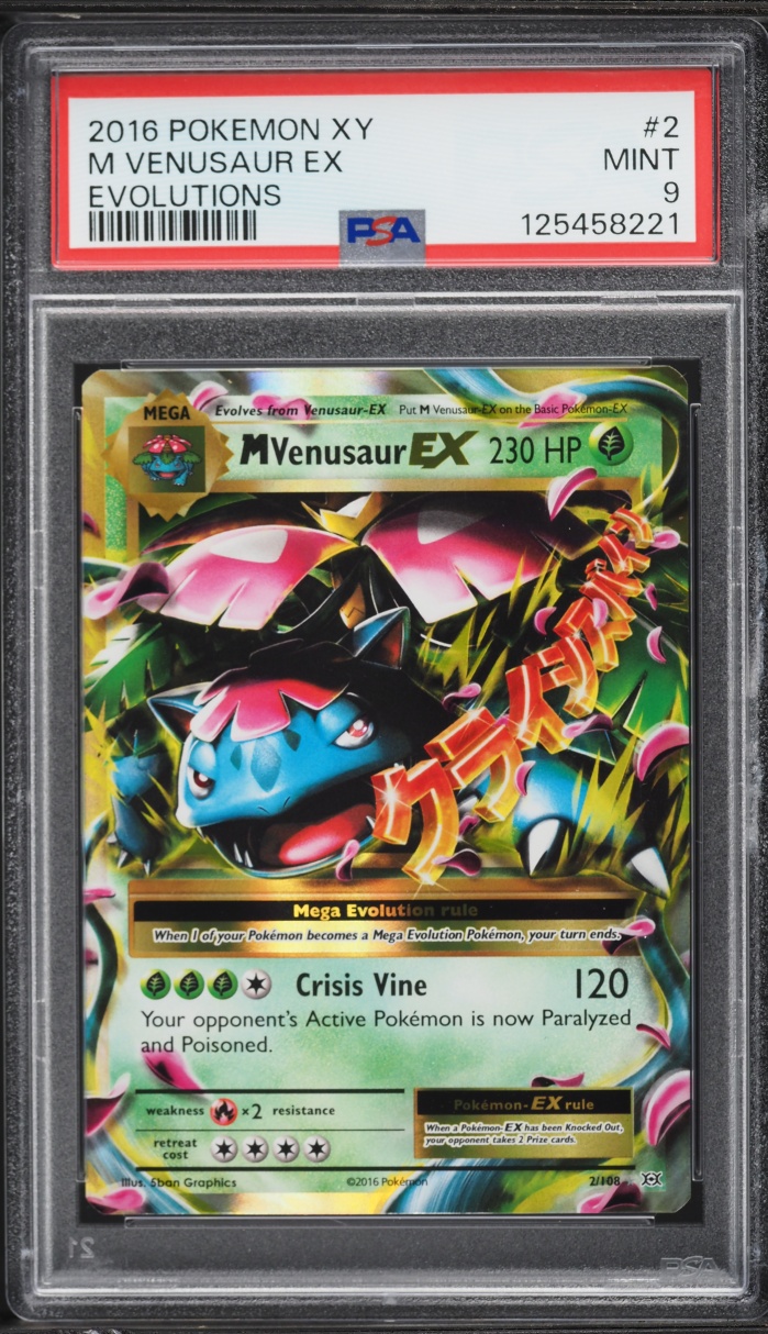 2016 Pokemon XY Evolutions Holo M Venusaur EX #2 PSA 9 MINT