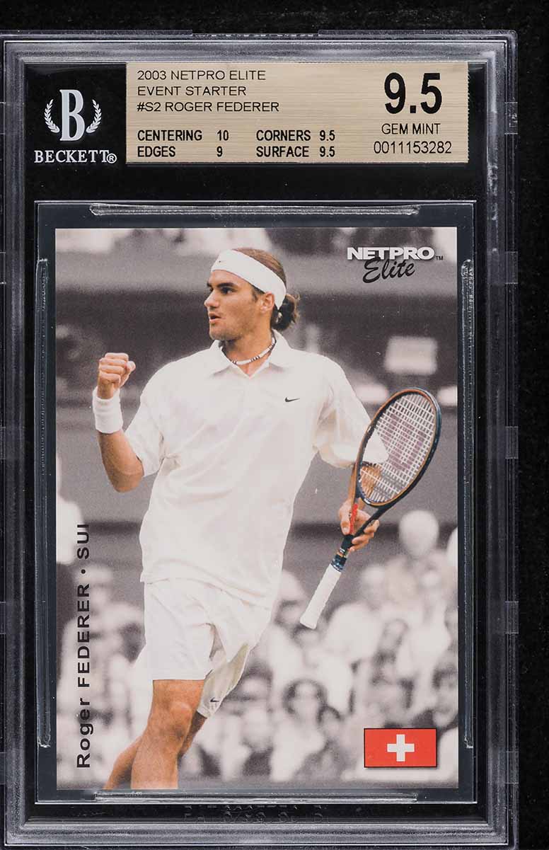 2003 Netpro Elite Tennis Roger Federer ROOKIE RC /2000 #3 PSA 8 NM