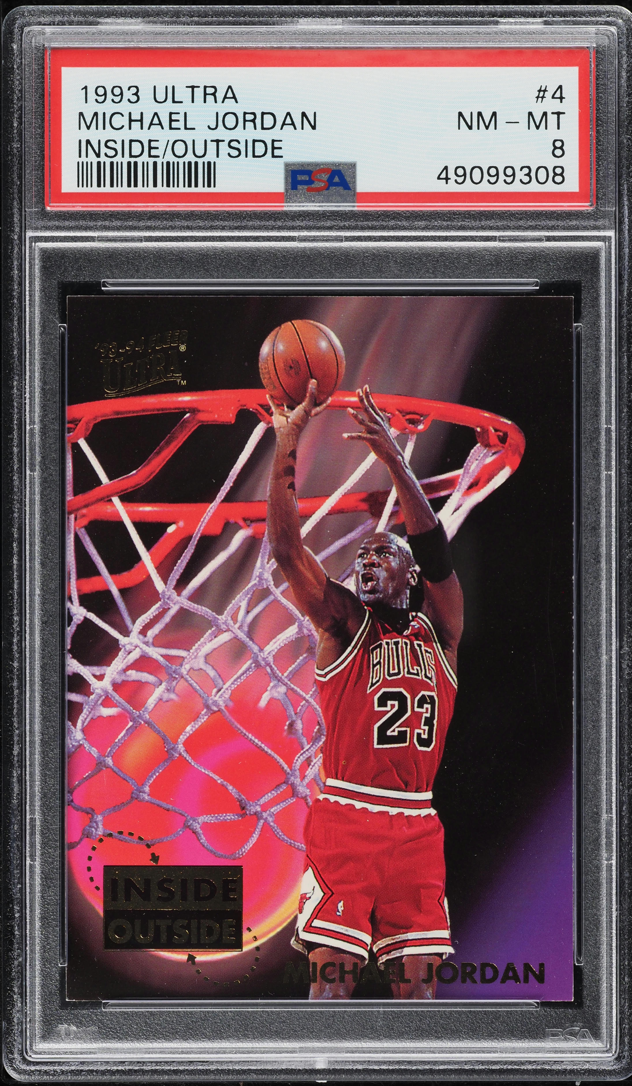 1993 Ultra Basketball Inside Outside Michael Jordan #4 PSA 8 NM-MT