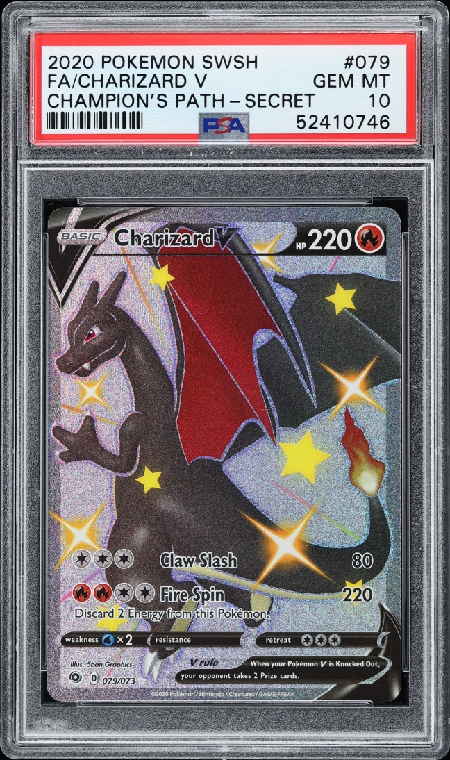 2020 Pokemon Sword & Shield Champion's Path Full Art Charizard V #79 PSA 10 GEM MINT