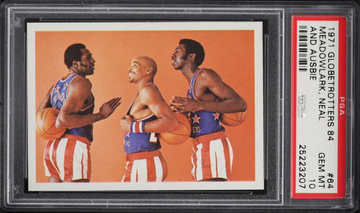 1971 Globetrotters 84 Basketball Meadowlark, Neal And Ausbie #64 PSA 10 GEM MINT - Main Image