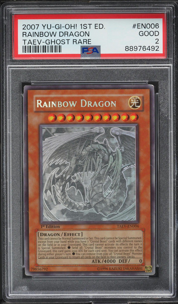 2007 Yu-Gi-Oh! TAEV 1st Edition Ghost Rare Rainbow Dragon #TAEV-EN006 ...