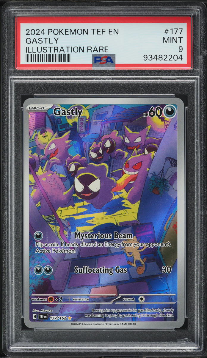 2024 Pokemon SV Temporal Forces Illustration Rare Gastly #177 PSA 9 MINT