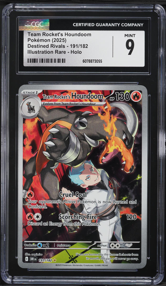 2025 Pokemon SV Destined Rivals IR Team Rocket's Houndoom #191 CGC 9 MINT