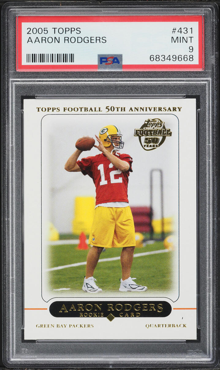 2005 Topps Football 50th Anniversary Aaron Rodgers ROOKIE #431 PSA 9 MINT