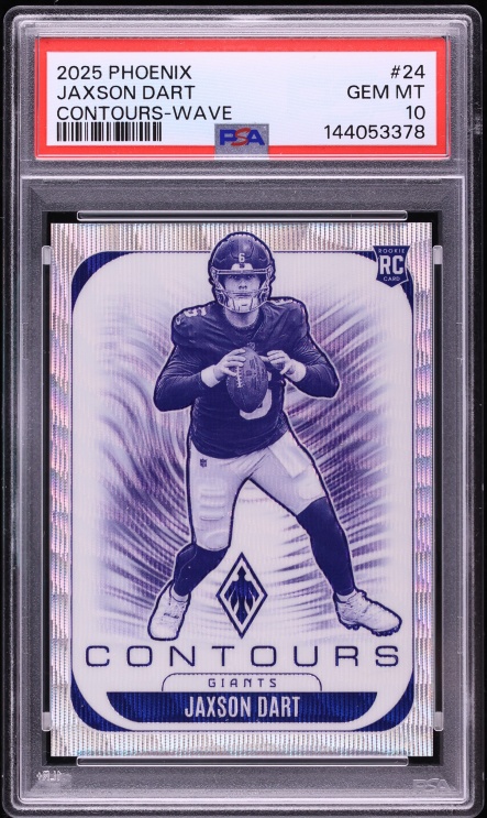 2025 Panini Phoenix Contours Wave Jaxson Dart ROOKIE /299 #24 PSA 10 GEM MINT