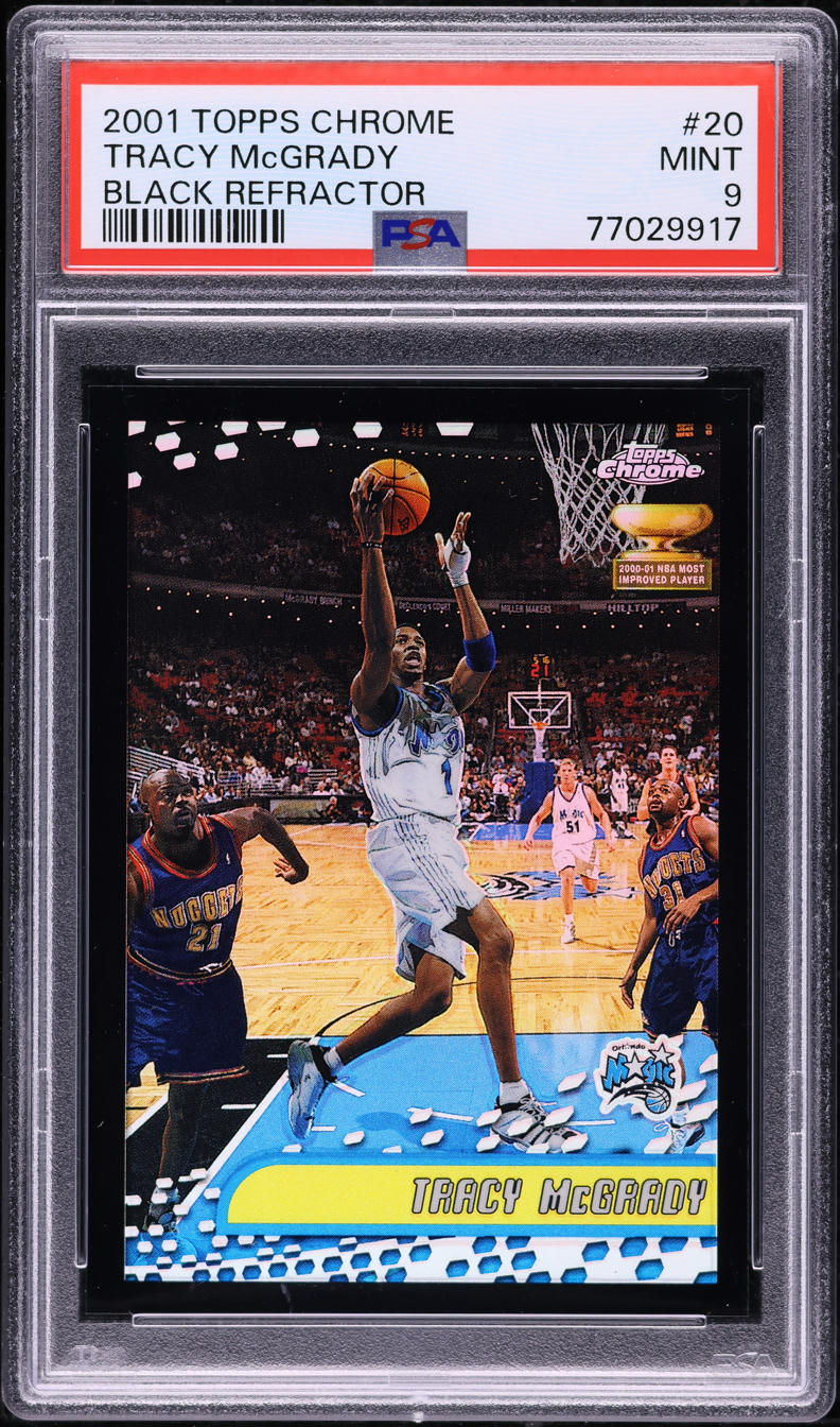 2001 Topps Chrome Black Refractor Tracy McGrady /50 #20 PSA 9 MINT