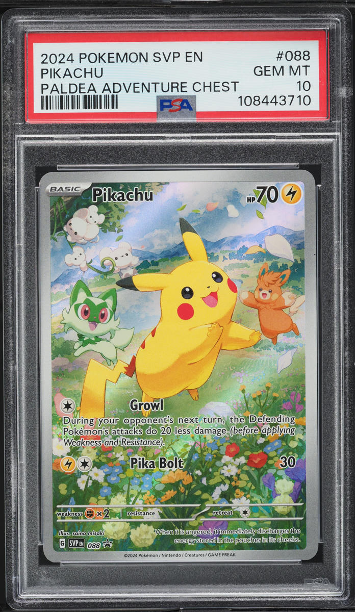 2024 Pokemon SV Black Star Promo Paldea Adventure Chest Pikachu #88 PSA 10 GEM MINT