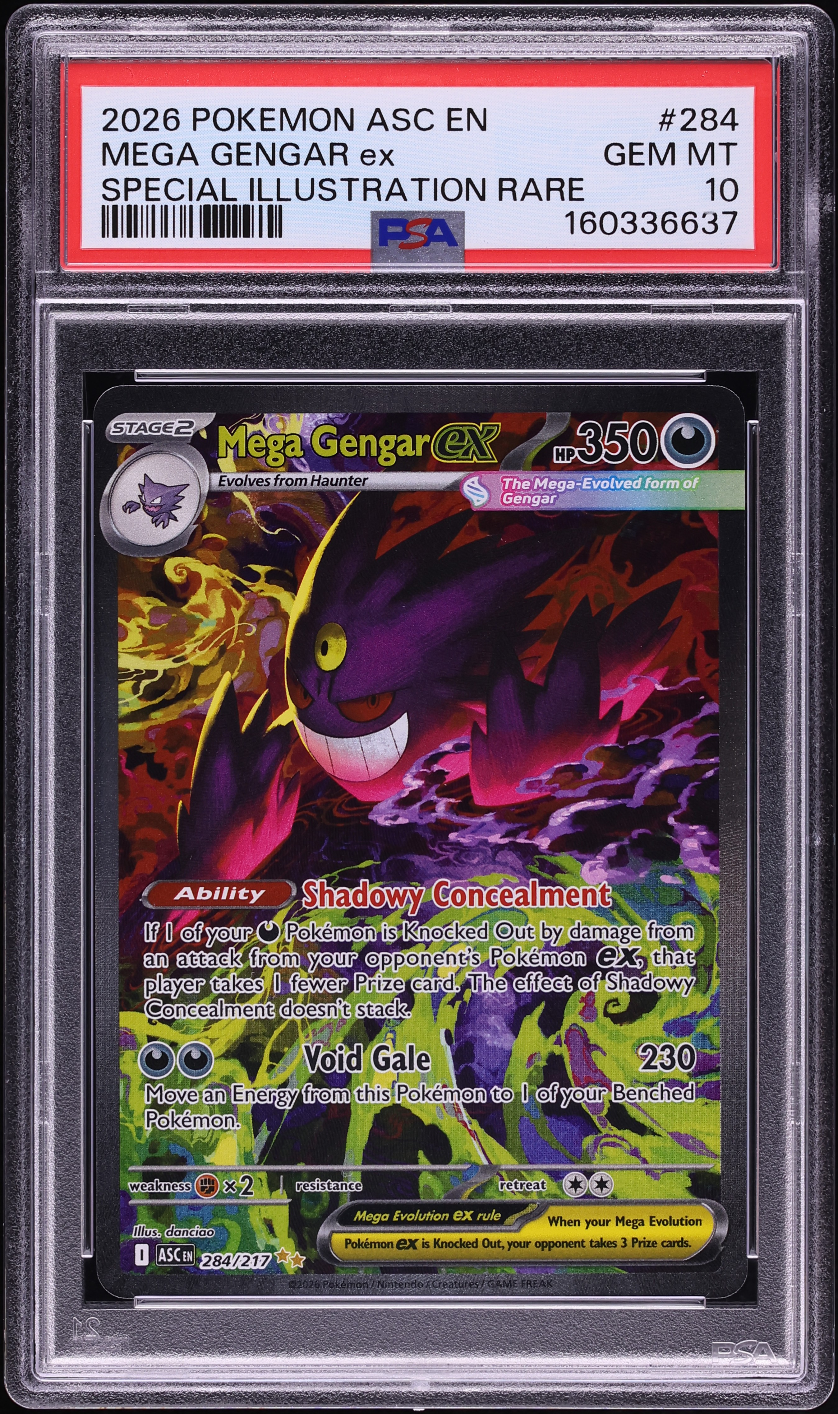 2026 Pokemon Mega Evolution Ascended Heroes SIR Mega Gengar ex #284 PSA 10 GEM MINT
