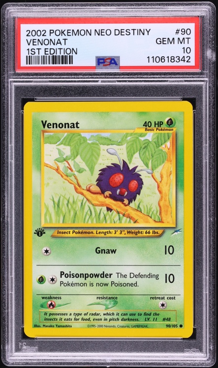 2002 Pokemon Neo Destiny 1st Edition Venonat #90 PSA 10 GEM MINT