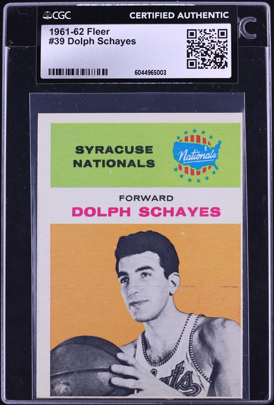 1961 Fleer Basketball Dolph Schayes #39 CGC AUTH