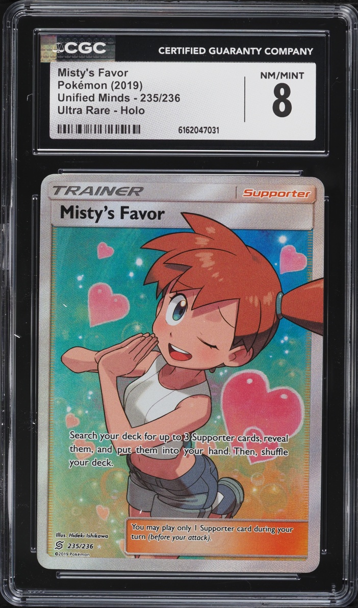 2019 Pokemon Sun & Moon Unified Minds Full Art Misty's Favor #235 CGC 8 NM-MT