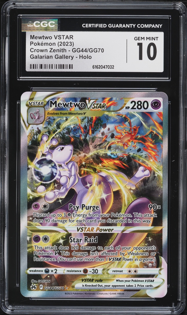 2023 Pokemon Sword & Shield Crown Zenith Full Art Mewtwo VSTAR #GG44 CGC 10 GEM MINT