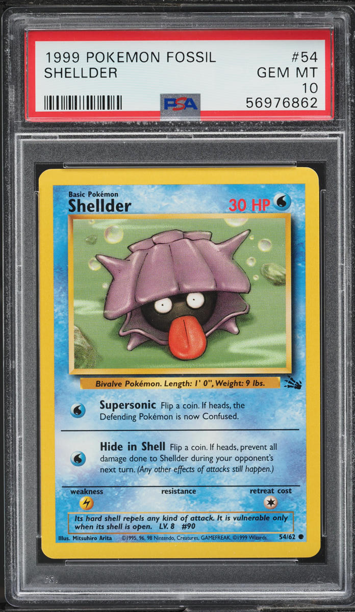 1999 Pokemon Fossil Shellder #54 PSA 10 GEM MINT