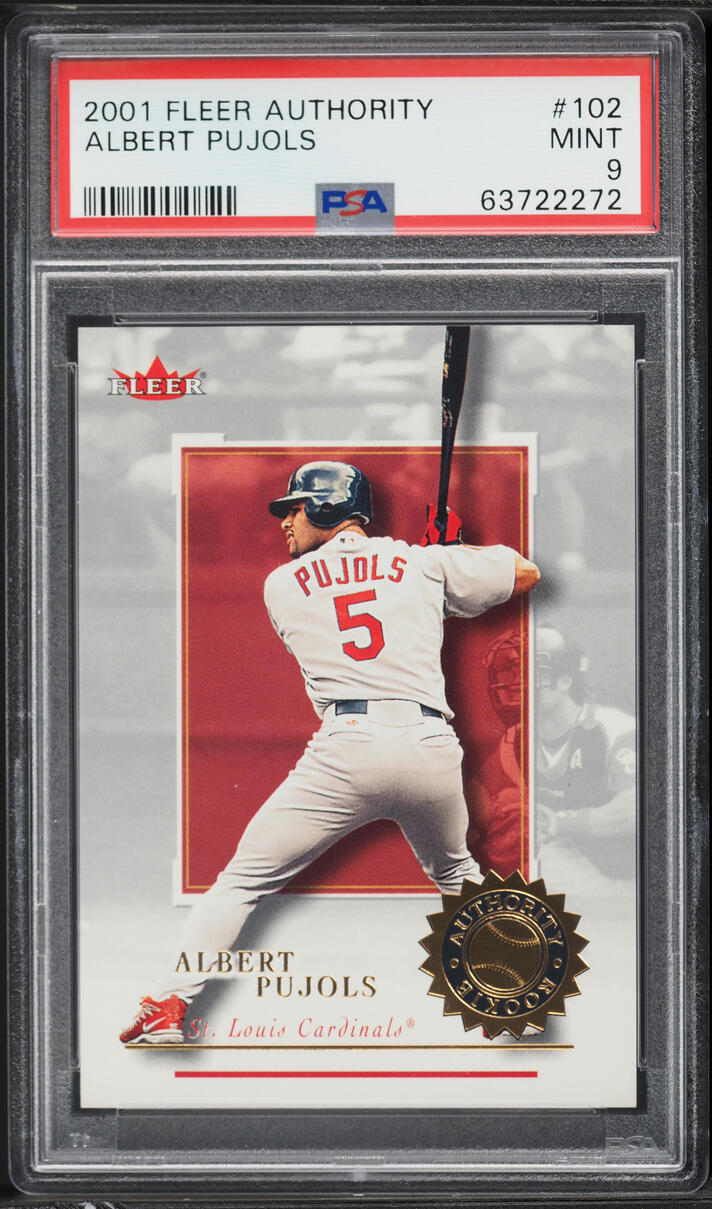 2001 Fleer Authority Albert Pujols ROOKIE /2001 #102 PSA 9 MINT