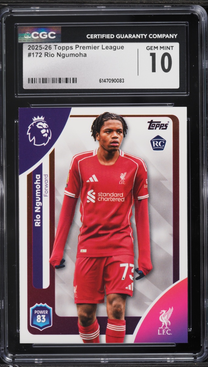 2025 Topps Premier League Rio Ngumoha ROOKIE #172 CGC 10 GEM MINT