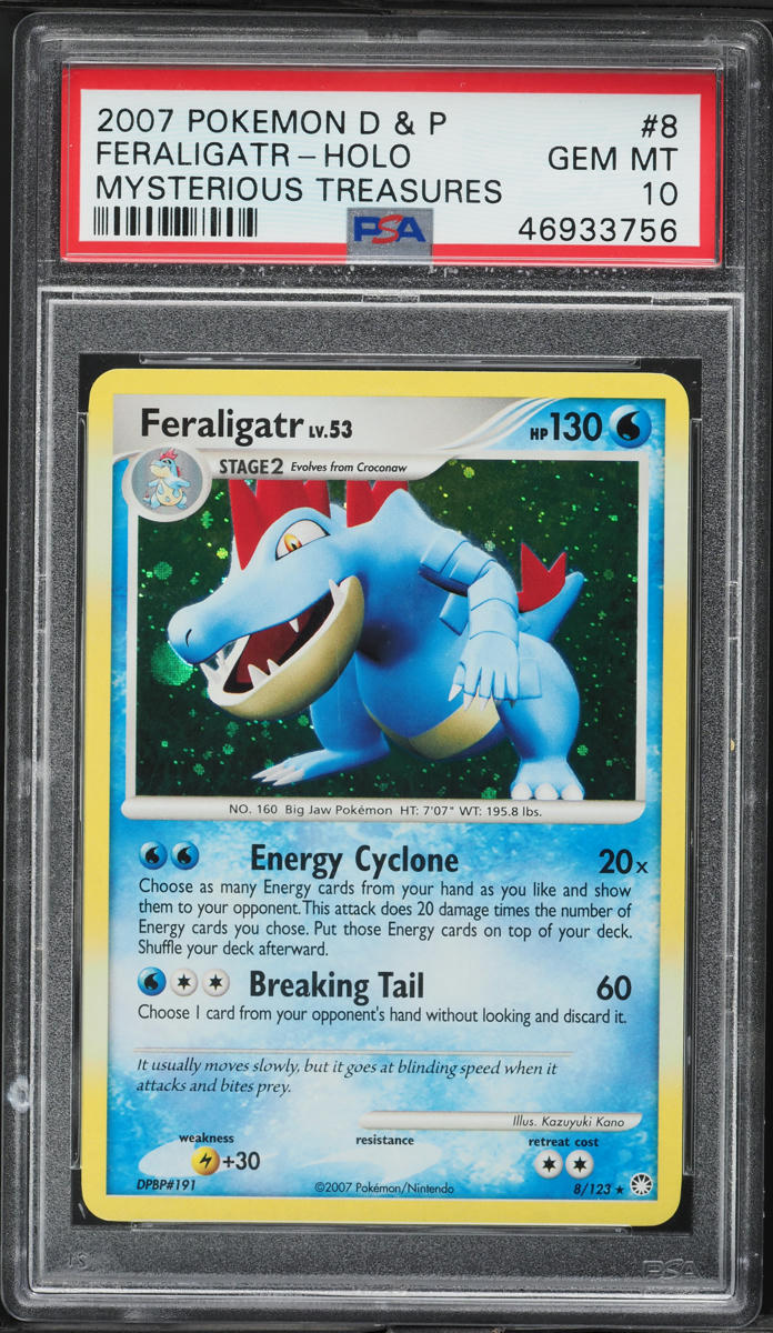 2007 Pokemon DP Mysterious Treasures Holo Feraligatr #8 PSA 10 GEM MINT