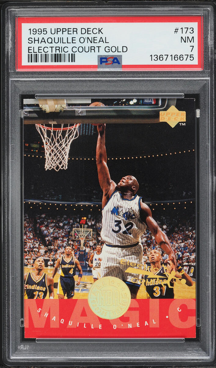 1995 Upper Deck Electric Court Gold Shaquille O'Neal #173 PSA 7 NRMT