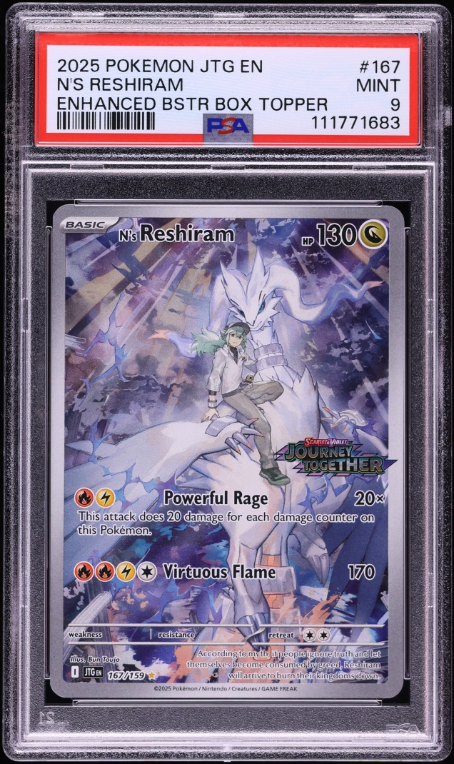 2025 Pokemon SV Journey Together Enhanced Booster Display IR N's Reshiram #167 PSA 9 MINT