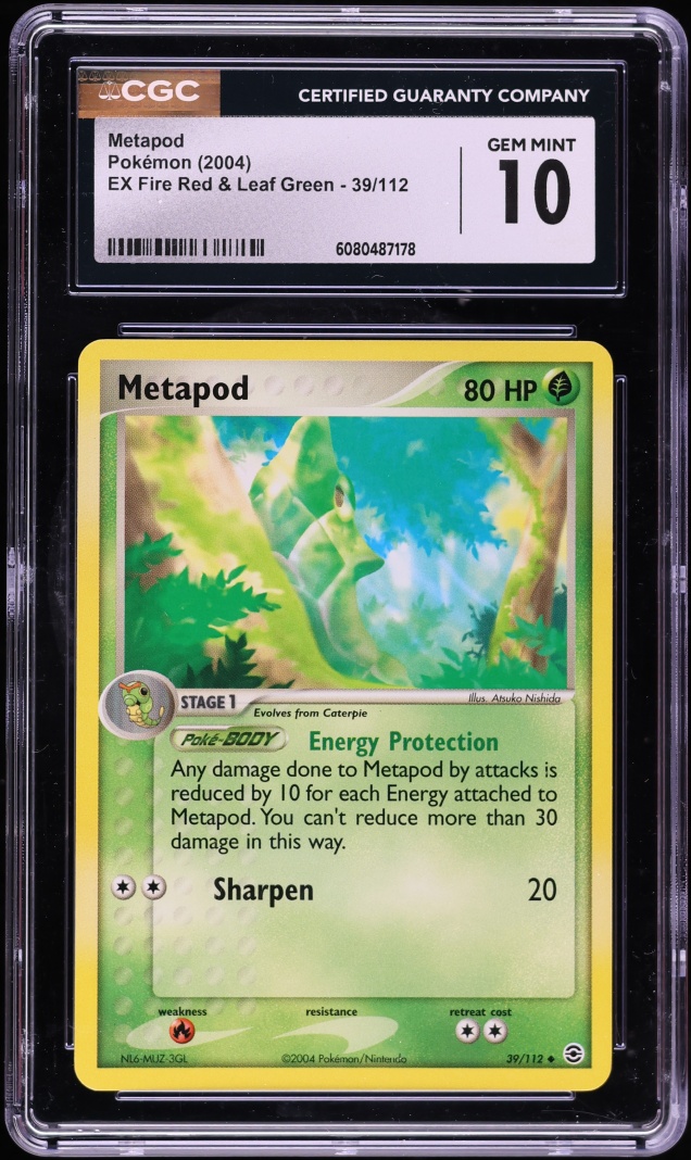 2004 Pokemon Ex Fire Red & Leaf Green Metapod #39 CGC 10 GEM MINT