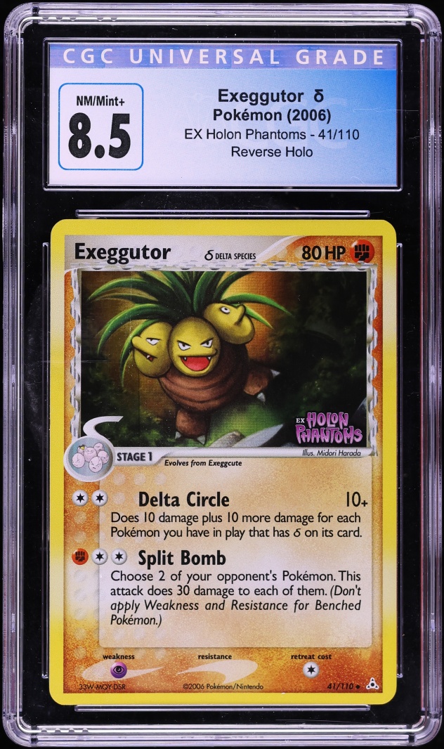 2006 Pokemon EX Holon Phantoms Reverse Holo Exeggutor #41 CGC 8.5 NM-MT+