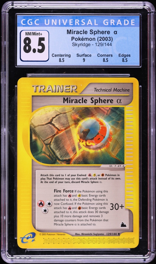 2003 Pokemon Skyridge Miracle Sphere #129 CGC 8.5 NM-MT+