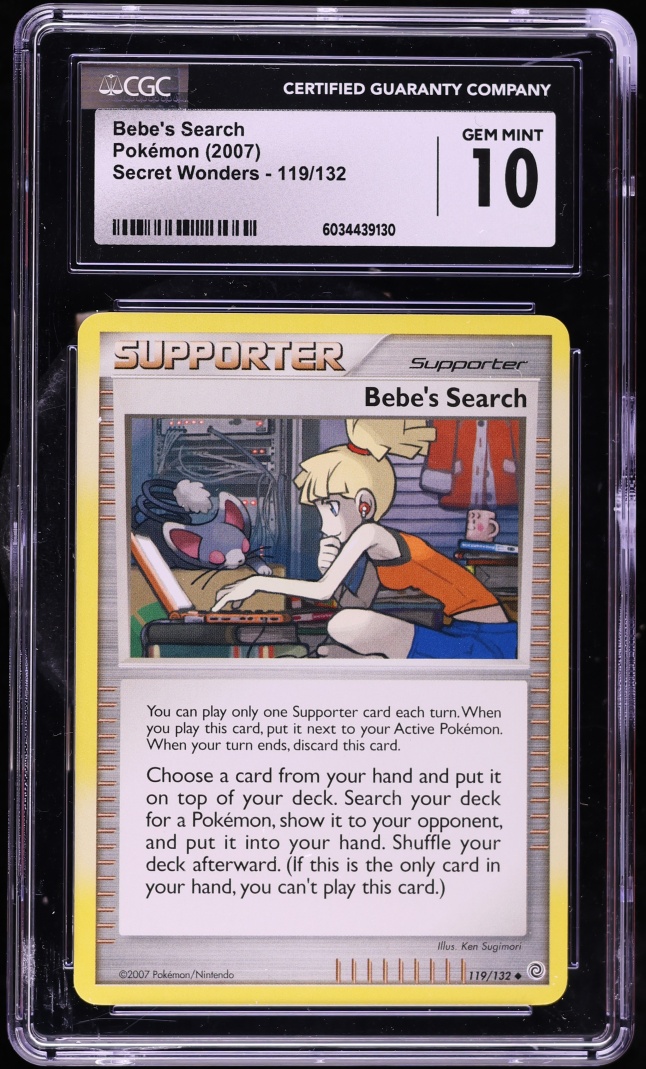 2007 Pokemon Diamond & Pearl Secret Wonders Bebe's Search #119 CGC 10 GEM MINT