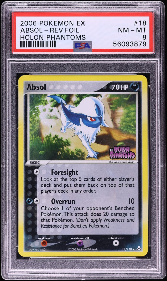 2006 Pokemon EX Holon Phantoms Reverse Holo Absol #18 PSA 8 NM-MT