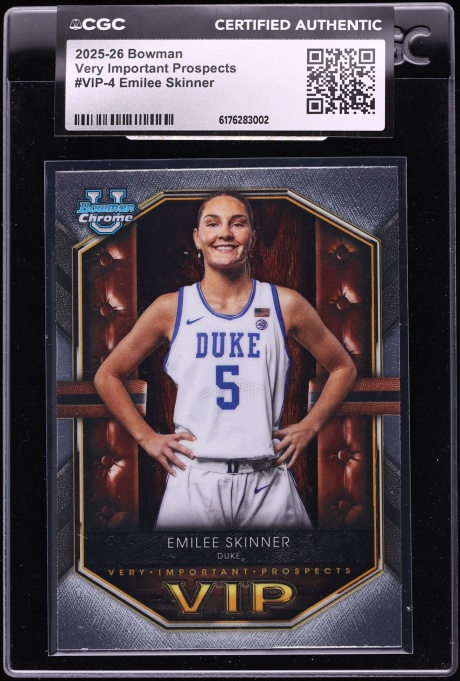 2025 Bowman Chrome University Very Important Prospects Emilee Skinner #VIP-4 CGC AUTH