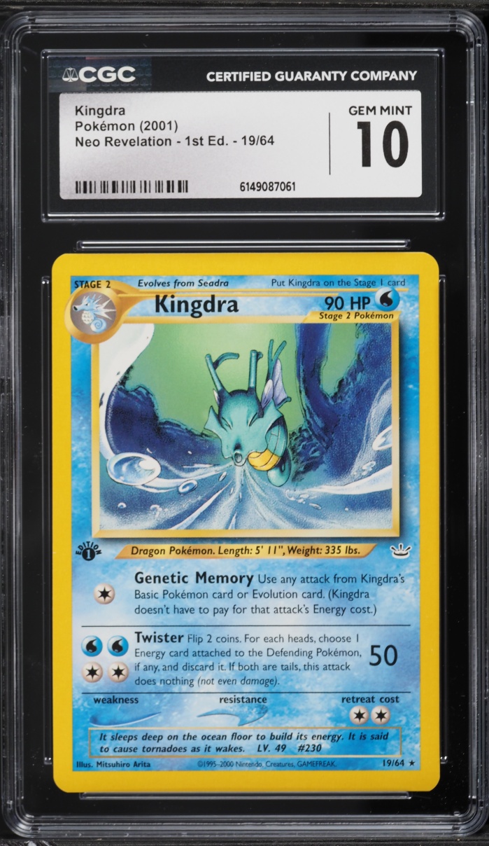 2001 Pokemon Neo Revelation 1st Edition Kingdra #19 CGC 10 GEM MINT