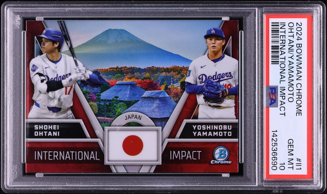 2024 Bowman Chrome International Impact Shohei Ohtani Yoshinobu Yamamoto ROOKIE #II-4 PSA 10