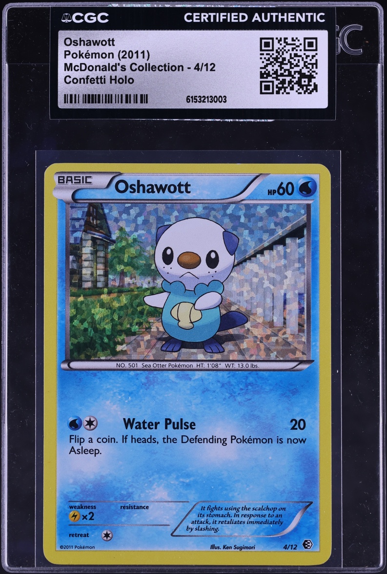 2011 Pokemon McDonald's Collection Confetti Holo Oshawott #4 CGC AUTH
