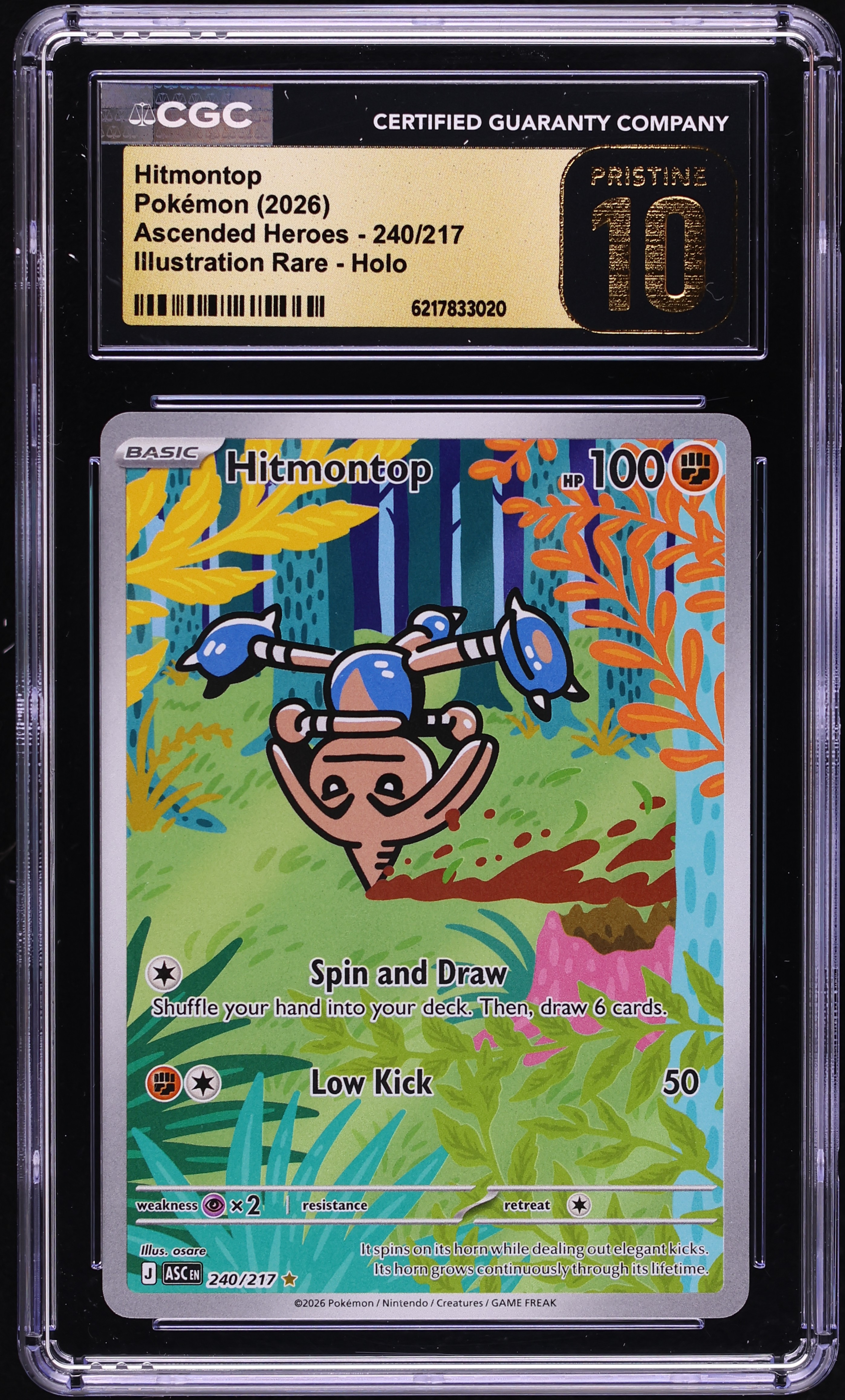 2026 Pokemon Mega Evolution Ascended Heroes IR Hitmontop #240 CGC 10 PRISTINE