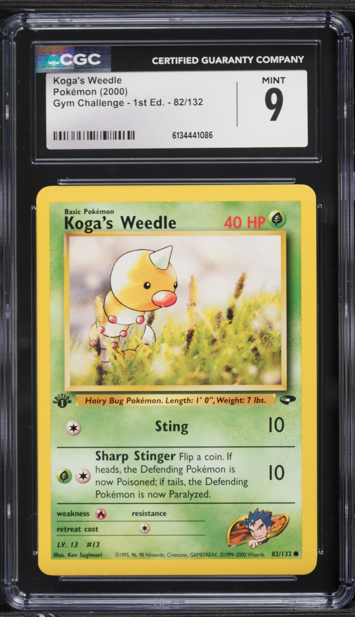 2000 Pokemon Gym Challenge 1st Edition Koga's Weedle #82 CGC 9 MINT