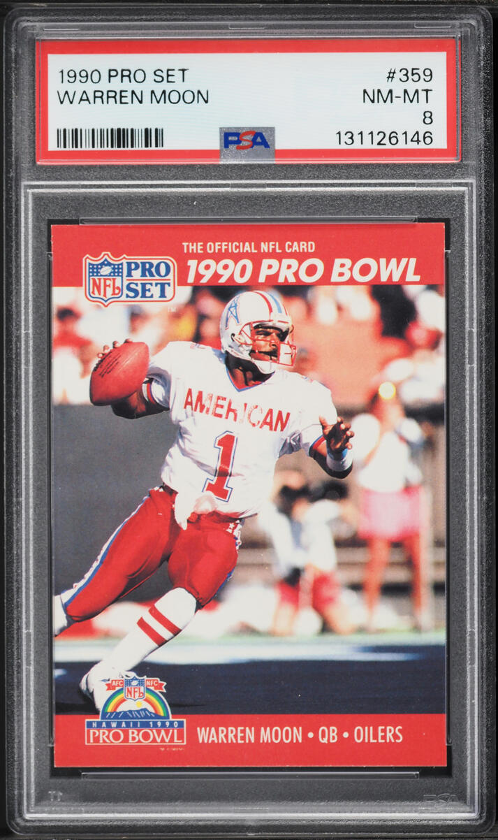 1990 Pro Set Football Warren Moon #359 PSA 8 NM-MT
