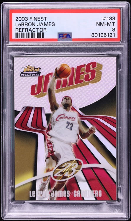 2003 Finest Refractor LeBron James ROOKIE 1/250 #133 PSA 8 NM-MT
