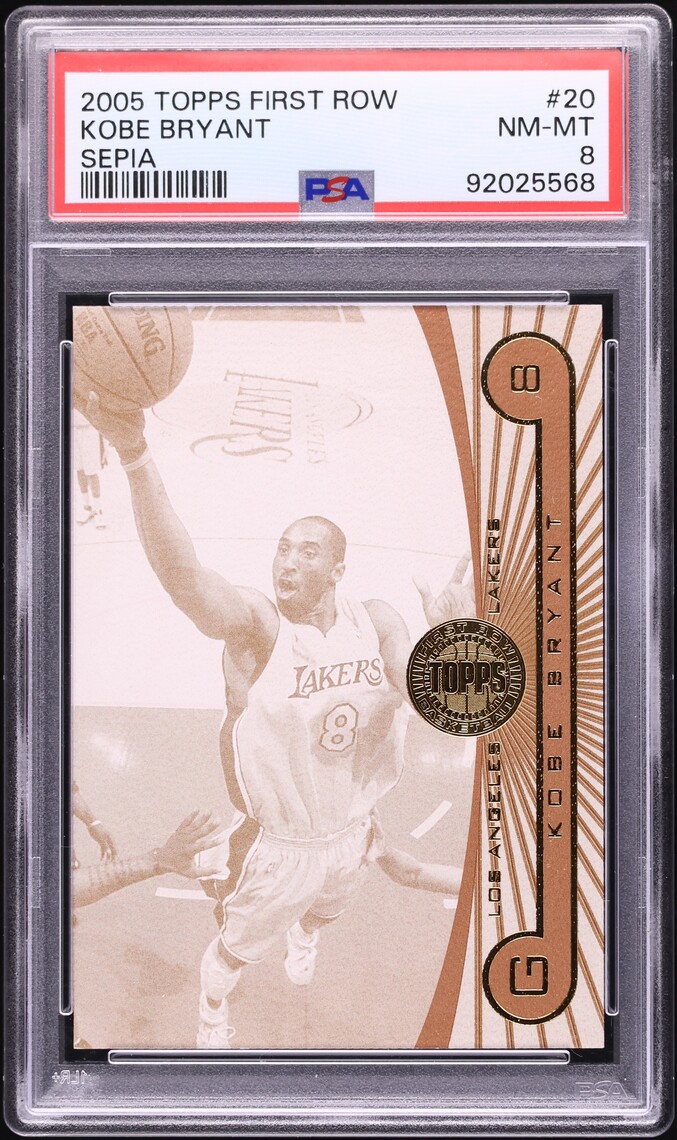 2005 Topps First Row Sepia Kobe Bryant /25 #20 PSA 8 NM-MT