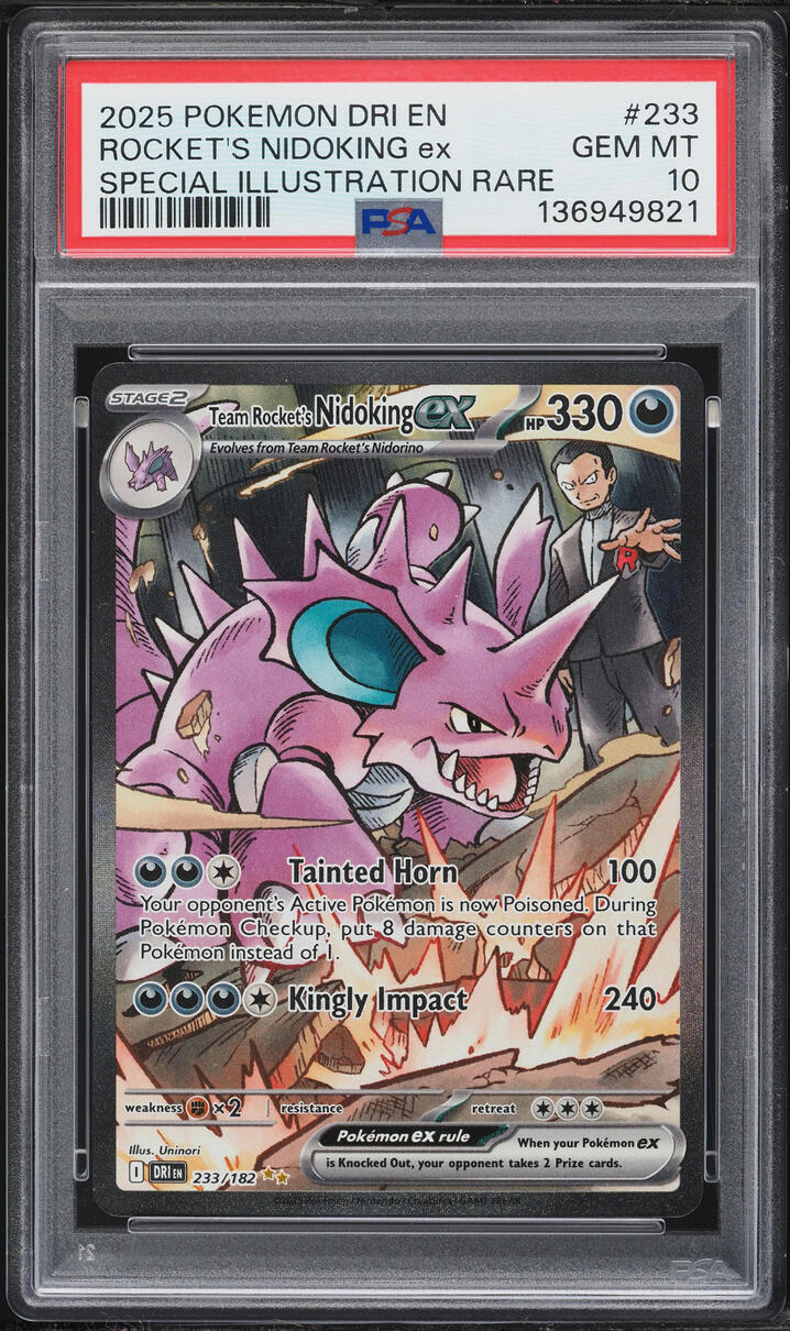 2025 Pokemon SV Destined Rivals SIR Team Rocket's Nidoking EX #233 PSA 10 GEM MINT