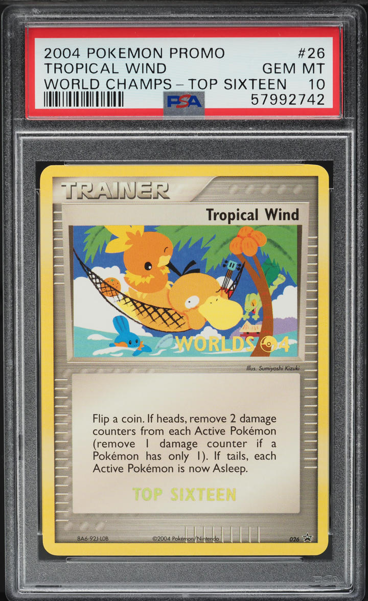 2004 Pokemon World Championships Promo Top Sixteen Tropical Wind PSA 10 GEM MINT