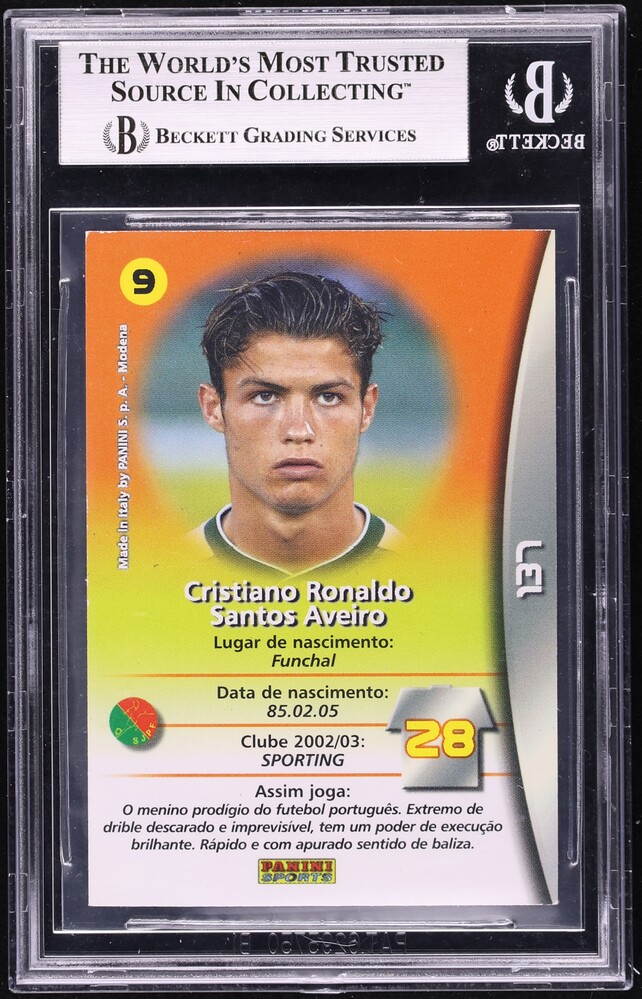2003 Panini Sports Mega Craques Cristiano Ronaldo ROOKIE #137 BGS 7 NRMT