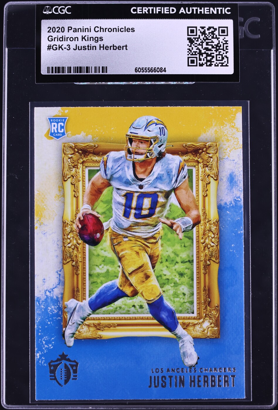 2020 Panini Chronicles Gridiron Kings Justin Herbert ROOKIE #GK-3 CGC AUTH