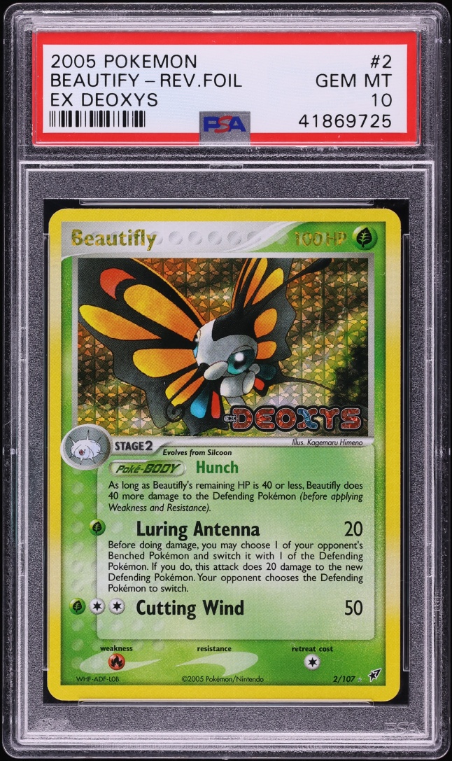 2005 Pokemon EX Deoxys Reverse Holo Beautifly #2 PSA 10 GEM MINT