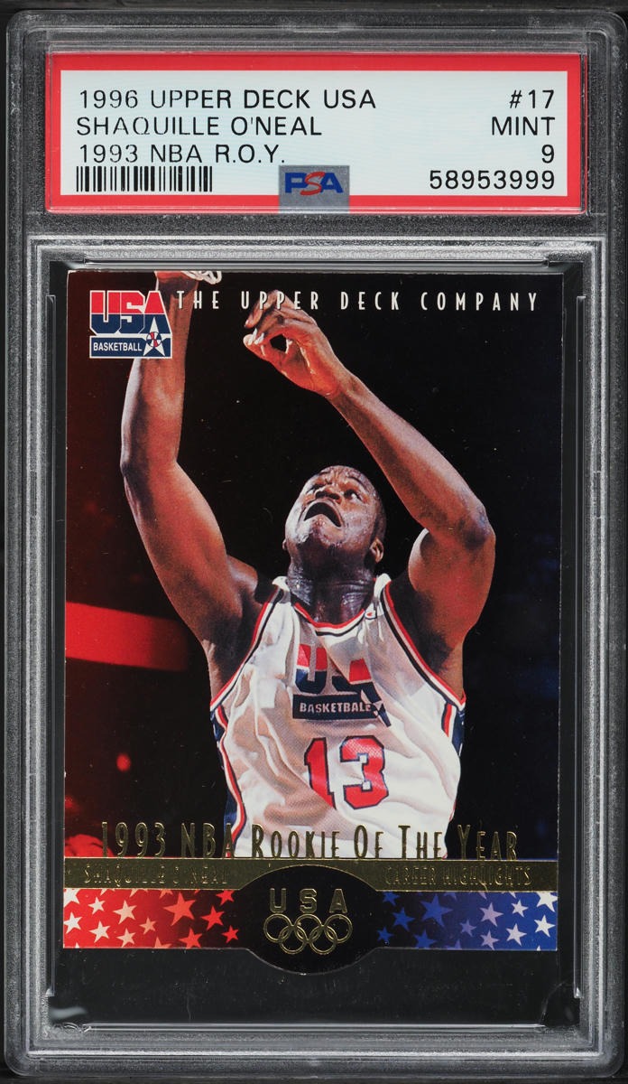 1996 Upper Deck USA Basketball '93 NBA ROY Shaquille O'Neal #17 PSA 9 MINT - Main Image