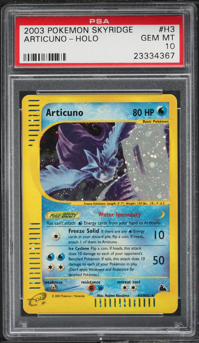 2003 Pokemon Skyridge Holo Articuno #H3 PSA 10 GEM MINT