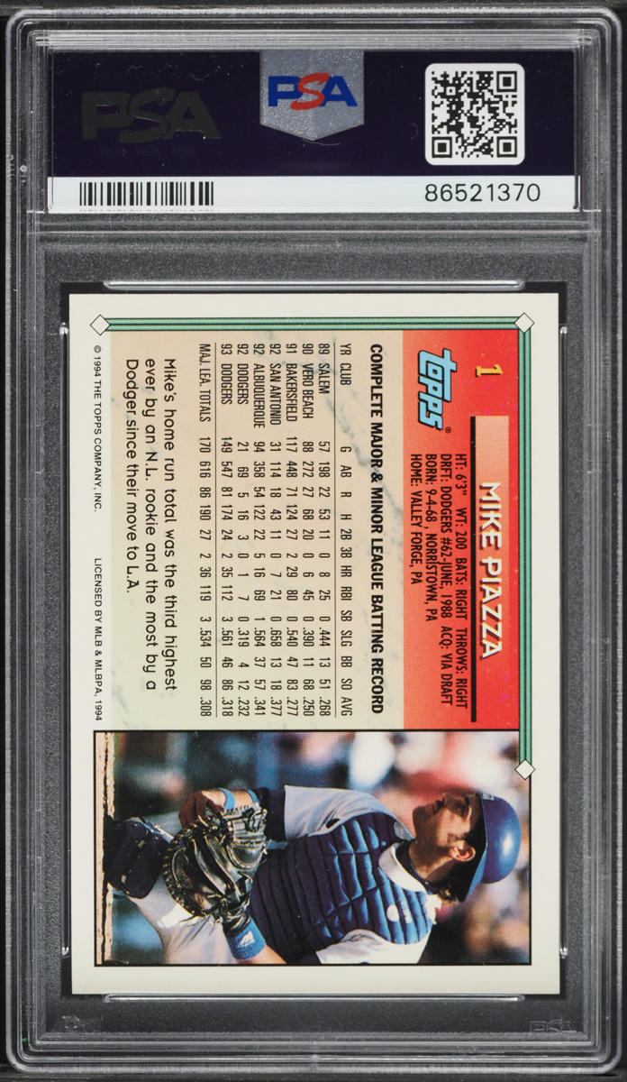 1994 Topps Gold Mike Piazza #1 PSA 9 MINT
