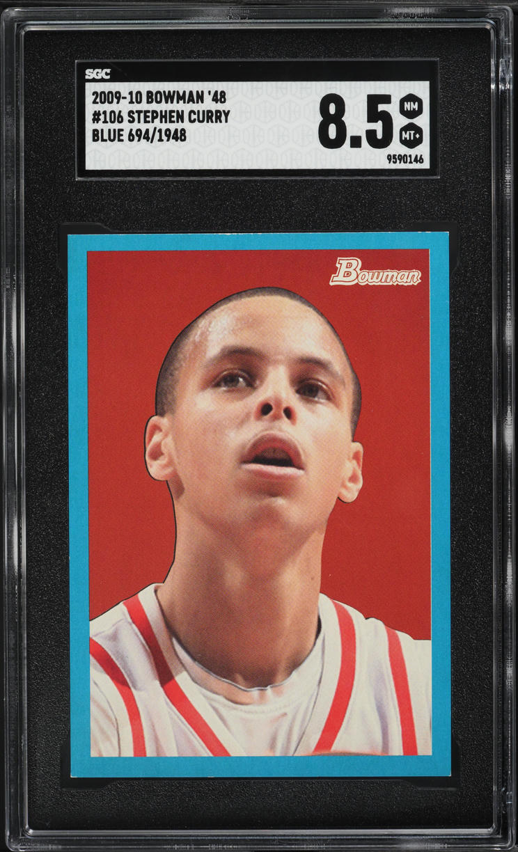 2009 Bowman '48 Blue Stephen Curry ROOKIE /1948 #106 SGC 8.5 NM-MT+ - Photo 1