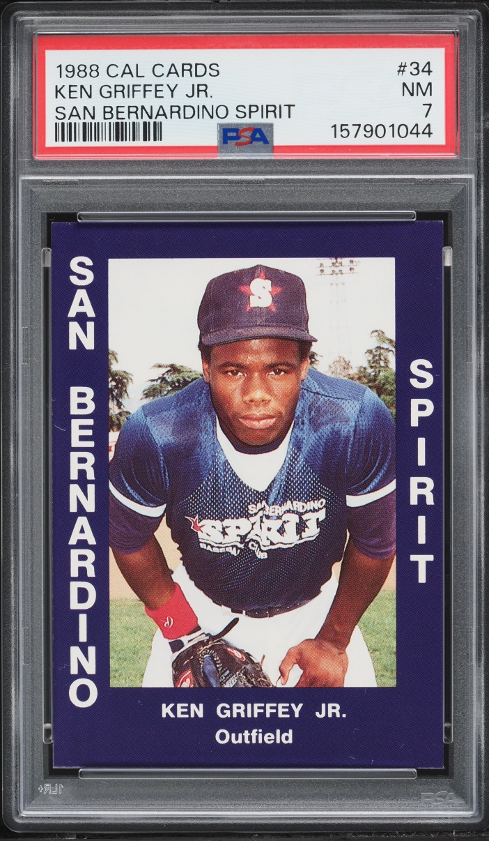 1988 Cal Cards San Bernardino Spirit Ken Griffey Jr ROOKIE #34 PSA 7 NRMT
